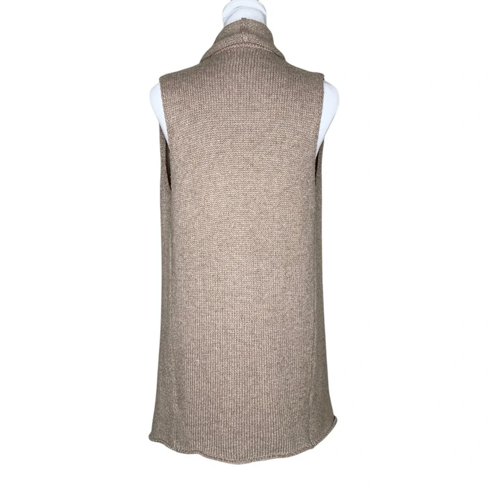 Cynthia Rowley Longline Waterfall Vest S Fine Merino Wool Blend Cardigan Knit